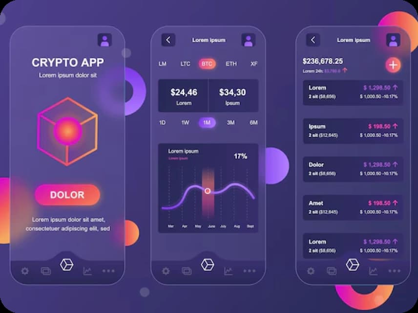 Crypto UI Design Color Palettes