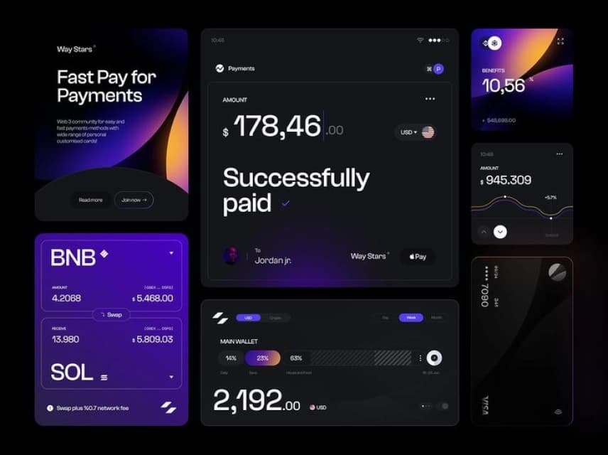 FinTech UI Design Color Palettes